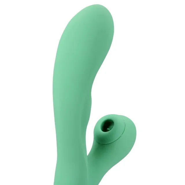 Vibrator rabbit LOVELINE Pulse Wave and Tongue Flickering. cu pulsații și funcție de simulare sex oral. 30 funcții de vibrație. verde