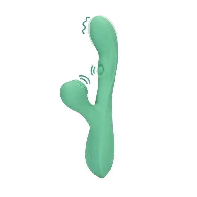 Vibrator rabbit LOVELINE Pulse Wave and Tongue Flickering. cu pulsații și funcție de simulare sex oral. 30 funcții de vibrație. verde