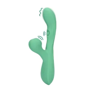 Vibrator rabbit LOVELINE Pulse Wave and Tongue Flickering. cu pulsații și funcție de simulare sex oral. 30 funcții de vibrație. verde