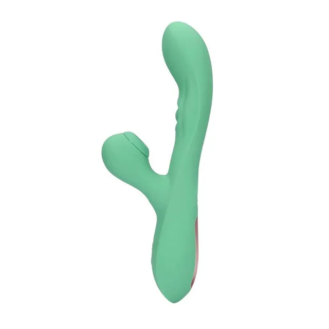 Vibrator rabbit LOVELINE Pulse Wave and Tongue Flickering. cu pulsații și funcție de simulare sex oral. 30 funcții de vibrație. verde