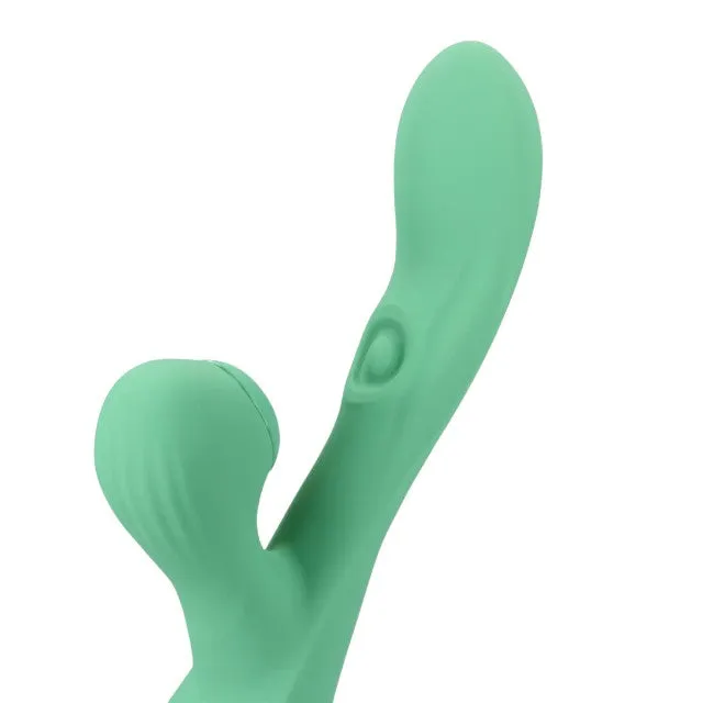 Vibrator rabbit LOVELINE Pulse Wave and Tongue Flickering. cu pulsații și funcție de simulare sex oral. 30 funcții de vibrație. verde