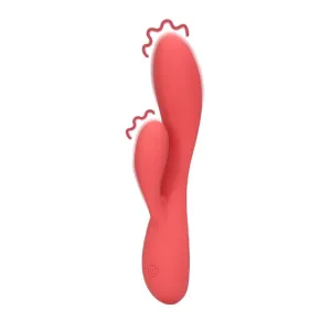 Vibrator rabbit LOVELINE Smooth Ultra Soft Silicone Rabbit Vibrator. pentru clitoris și punctul G. 10 funcții de vibrație. roz