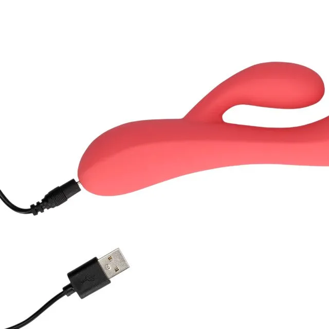 Vibrator rabbit LOVELINE Smooth Ultra Soft Silicone Rabbit Vibrator. pentru clitoris și punctul G. 10 funcții de vibrație. roz