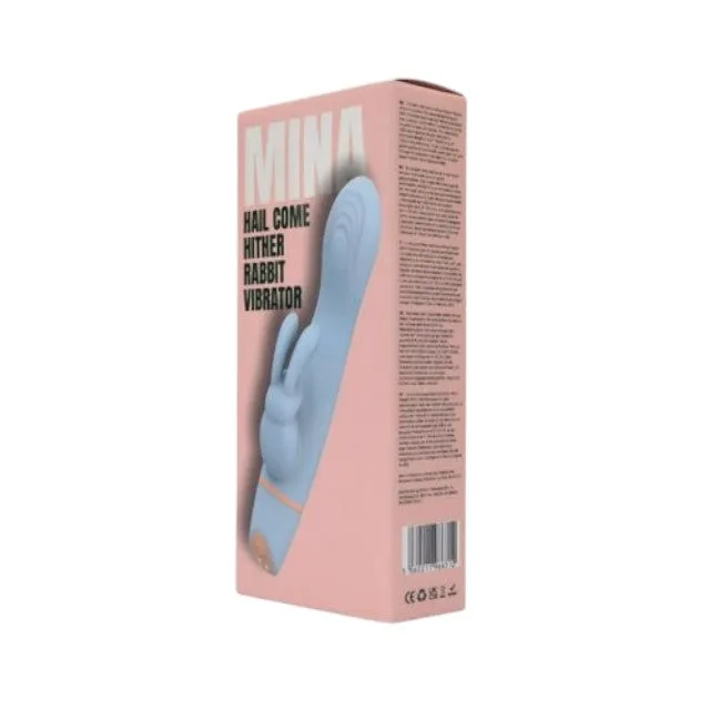 Vibrator rabbit LovingJoy MINA HAIL COME HITHER. din silicon. 5 funcții de vibrație. rezistent la apă. culoare albastru(N12562)