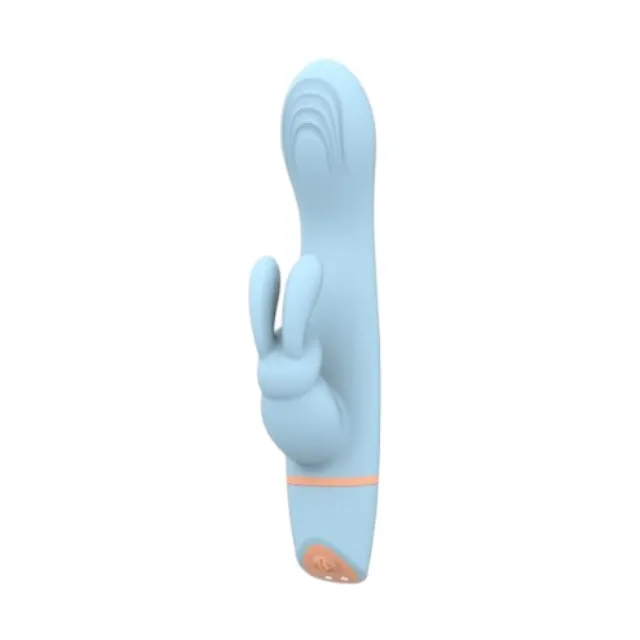 Vibrator rabbit LovingJoy MINA HAIL COME HITHER. din silicon. 5 funcții de vibrație. rezistent la apă. culoare albastru(N12562)