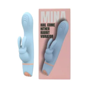 Vibrator rabbit LovingJoy MINA HAIL COME HITHER. din silicon. 5 funcții de vibrație. rezistent la apă. culoare albastru(N12562)