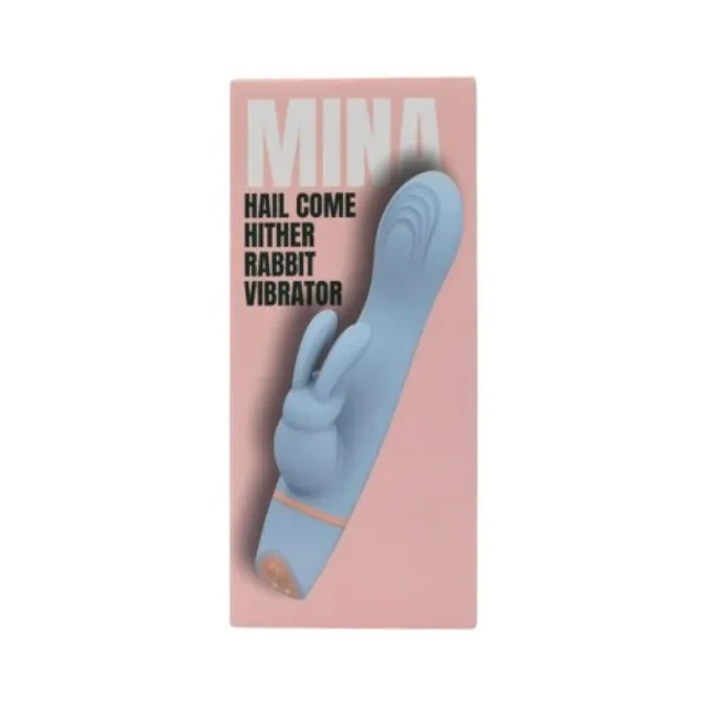 Vibrator rabbit LovingJoy MINA HAIL COME HITHER. din silicon. 5 funcții de vibrație. rezistent la apă. culoare albastru(N12562)