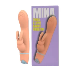 Vibrator rabbit LovingJoy MINA THRILL G-SPOT. din silicon. 5 funcții de vibrație. rezistent la apă. culoare portocaliu(N12559)