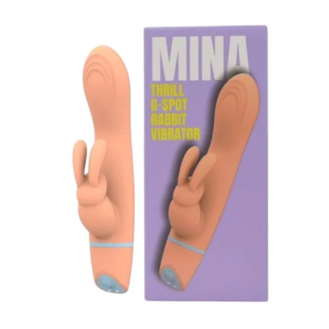 Vibrator rabbit LovingJoy MINA THRILL G-SPOT. din silicon. 5 funcții de vibrație. rezistent la apă. culoare portocaliu(N12559)
