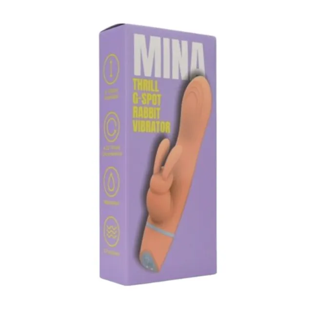 Vibrator rabbit LovingJoy MINA THRILL G-SPOT. din silicon. 5 funcții de vibrație. rezistent la apă. culoare portocaliu(N12559)