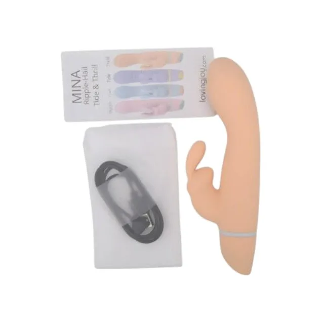 Vibrator rabbit LovingJoy MINA THRILL G-SPOT. din silicon. 5 funcții de vibrație. rezistent la apă. culoare portocaliu(N12559)