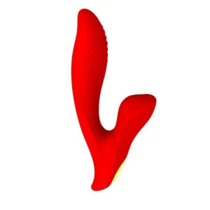 Vibrator rabbit ROUGE VELVET Essentia. pentru clitoris și punctul G. cu funcție de tapping. 10 funcții de vibrații ultra-puternice. roșu