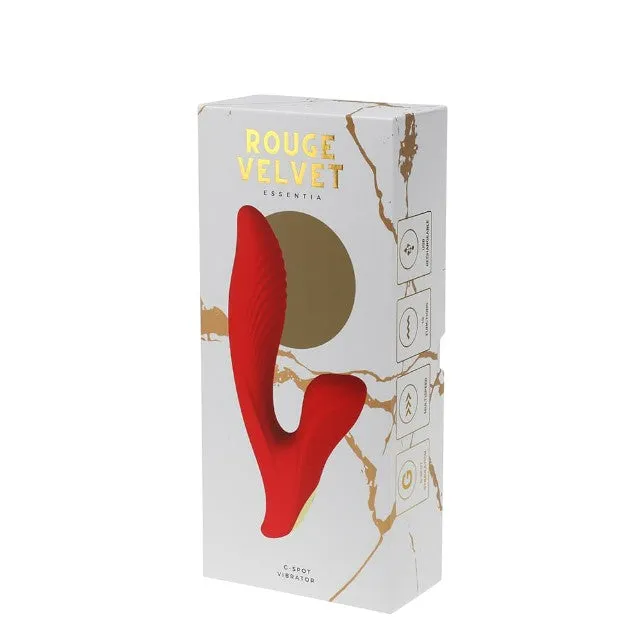 Vibrator rabbit ROUGE VELVET Essentia. pentru clitoris și punctul G. cu funcție de tapping. 10 funcții de vibrații ultra-puternice. roșu