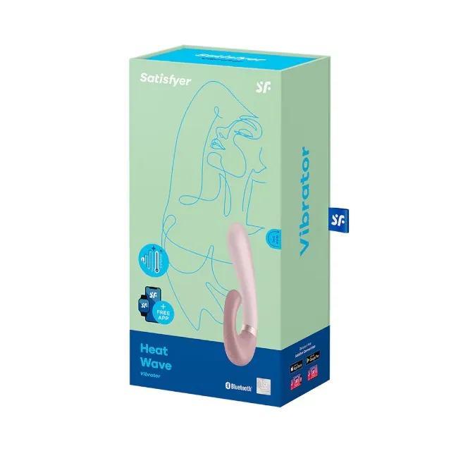Vibrator rabbit SATISFYER Heat Wave Vibrator. cu stimulare dublă. funcție de încălzire. control prin aplicație. roz