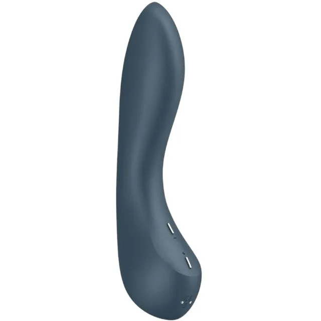 Vibrator SATISFYER G-Spot Wave 4. design curbat pentru stimularea punctului G. 12 funcții de vibrație cu unde spiralate. gri