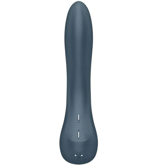 Vibrator SATISFYER G-Spot Wave 4. design curbat pentru stimularea punctului G. 12 funcții de vibrație cu unde spiralate. gri