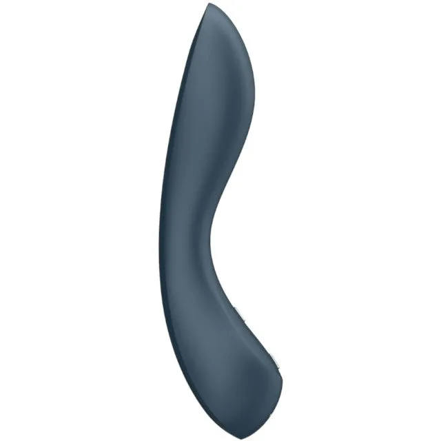 Vibrator SATISFYER G-Spot Wave 4. design curbat pentru stimularea punctului G. 12 funcții de vibrație cu unde spiralate. gri