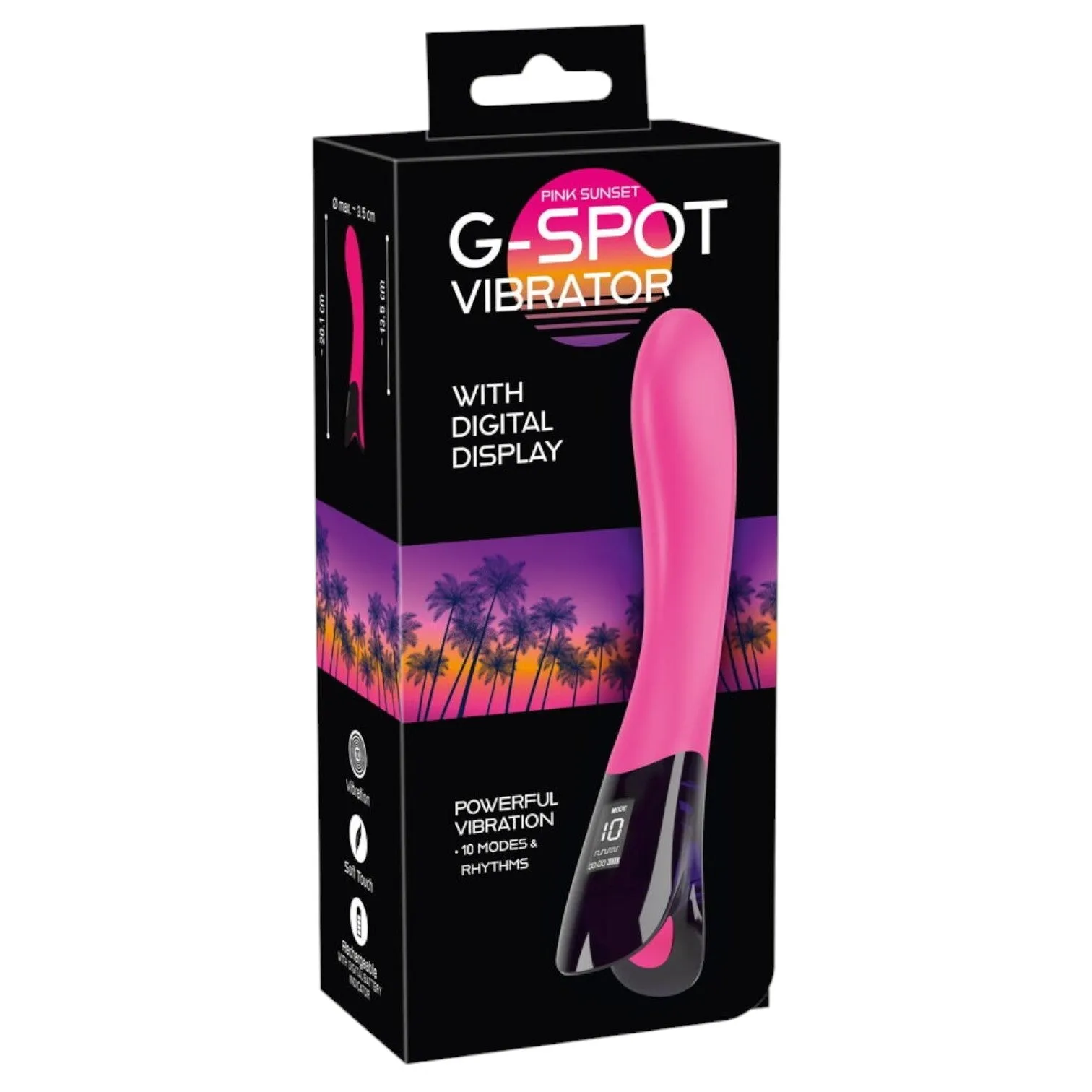 Vibrator YOU2TOYS Pink Sunset G-Spot Vibrator. pentru stimularea punctului G. cu display digital. 10 funcții de vibrație. roz