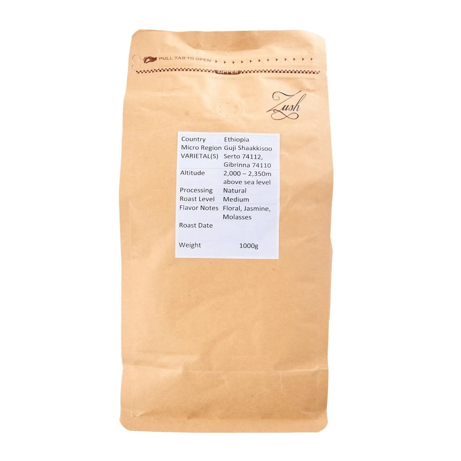 ZUSH Coffee - Specialty Coffee Beans . 100% Arabica. Batch Roasted. ETHIOPIA GUJI SHAAKKISOO