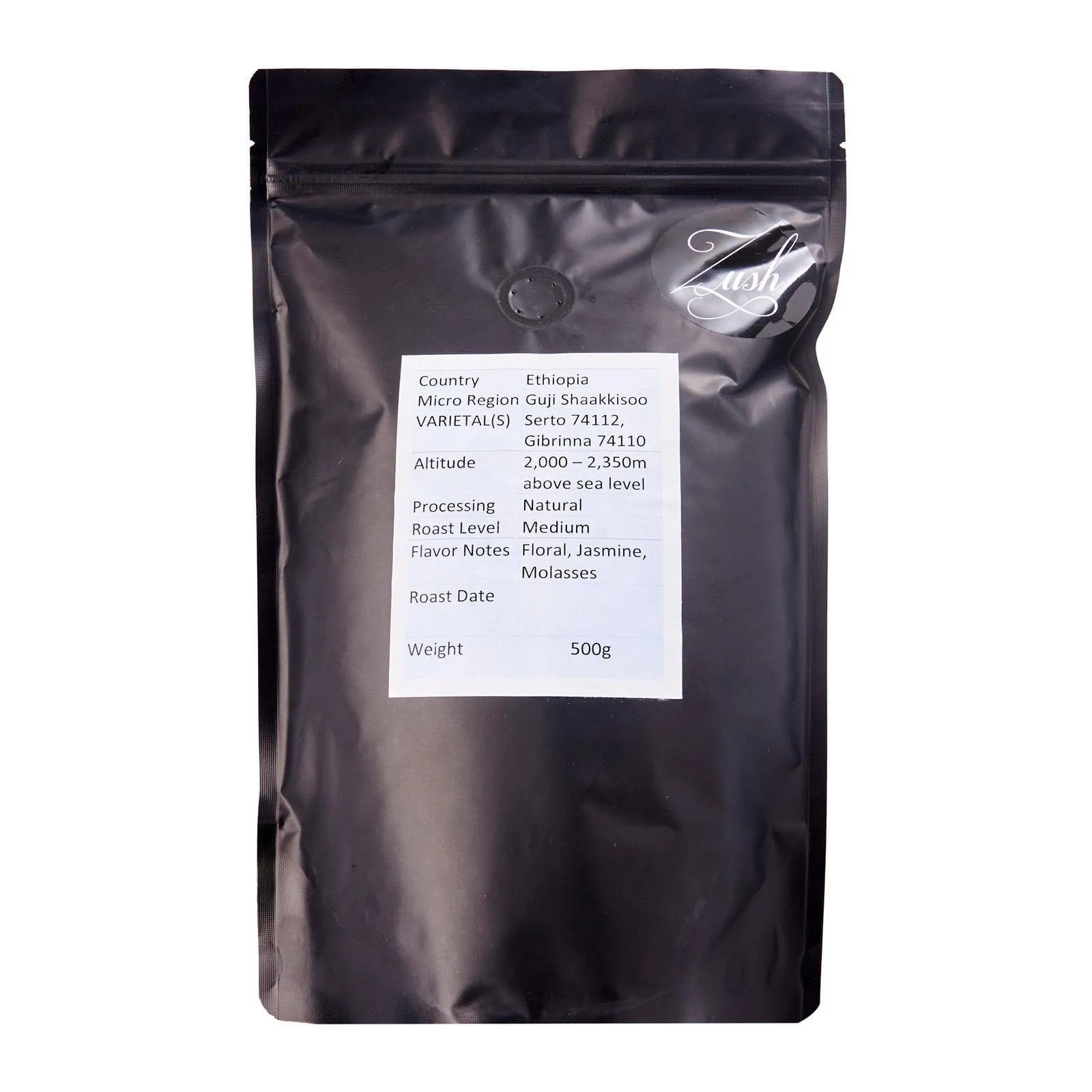 ZUSH Coffee - Specialty Coffee Beans . 100% Arabica. Batch Roasted. ETHIOPIA GUJI SHAAKKISOO